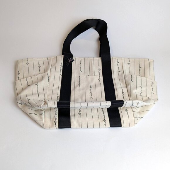 VICTORIA'S SECRET PINK LOGO STRIPED CANVAS TOTE BAG - Picture 8 of 8